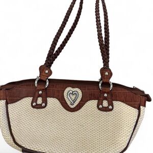 MC Y2K Brown and Cream Women's Handbag